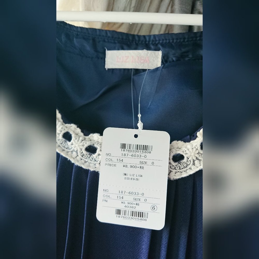 Liz Lisa - Navy Blue Crochet Detail and Lace Trim Sleeveless Dress - Picture 15 of 16